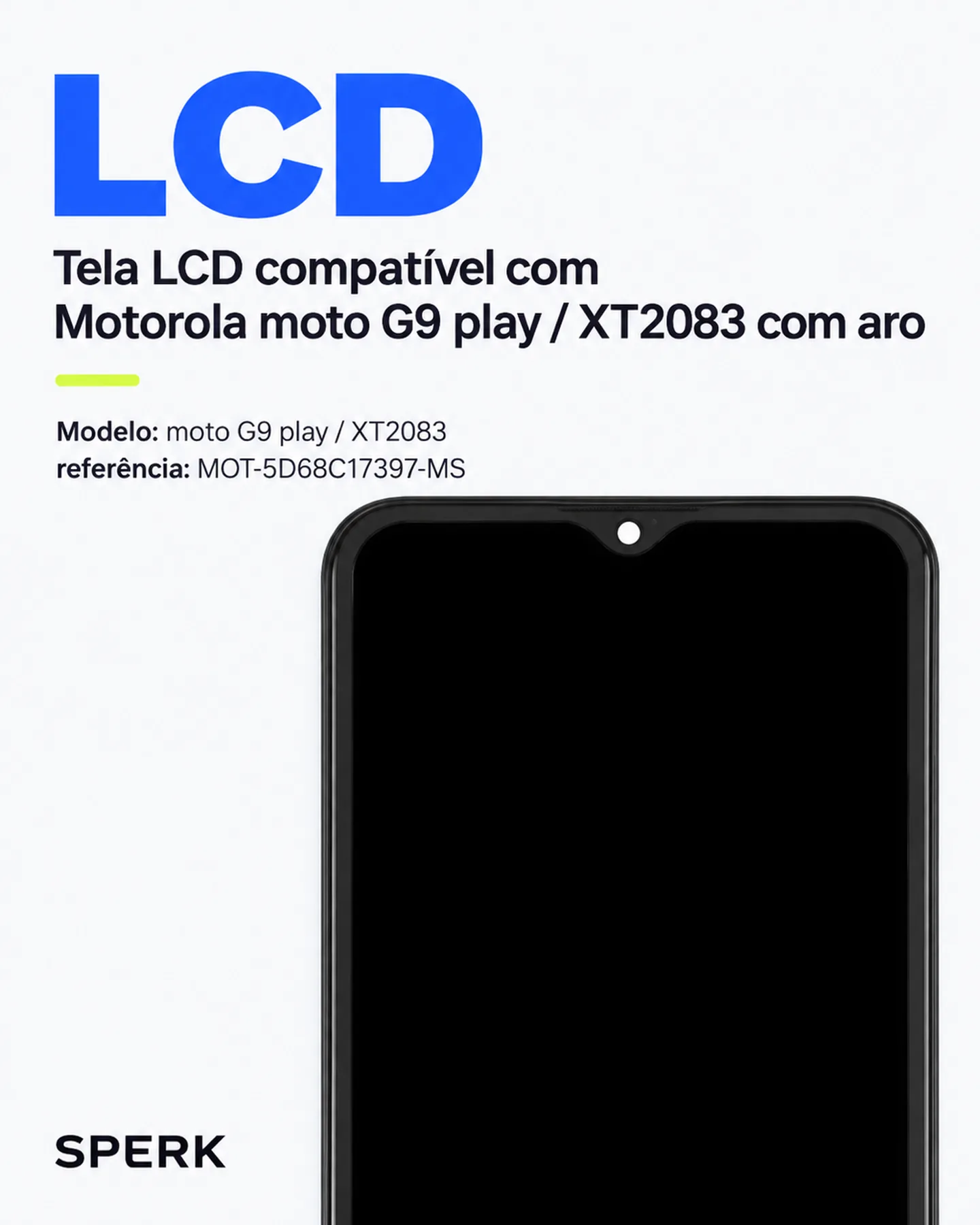 Tela LCD compatível com Motorola moto G9 play / XT2083 com aro — painel 2