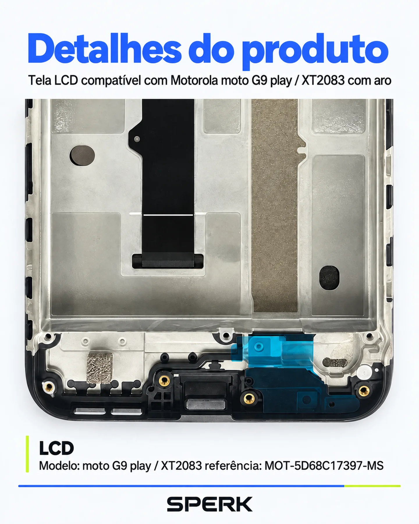 Tela LCD compatível com Motorola moto G9 play / XT2083 com aro — painel 5