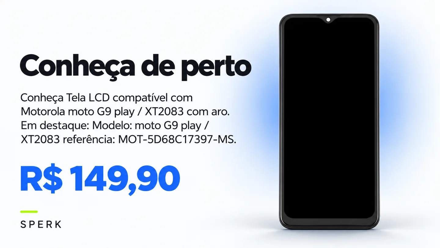 Tela LCD compatível com Motorola moto G9 play / XT2083 com aro — heroi descricao