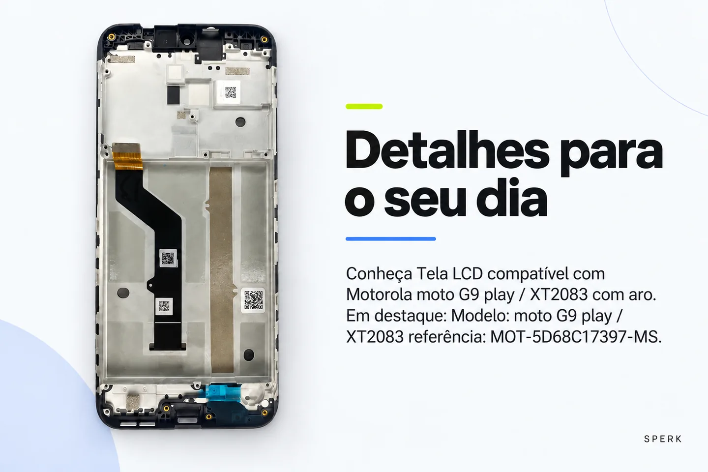 Tela LCD compatível com Motorola moto G9 play / XT2083 com aro — diferencial uso