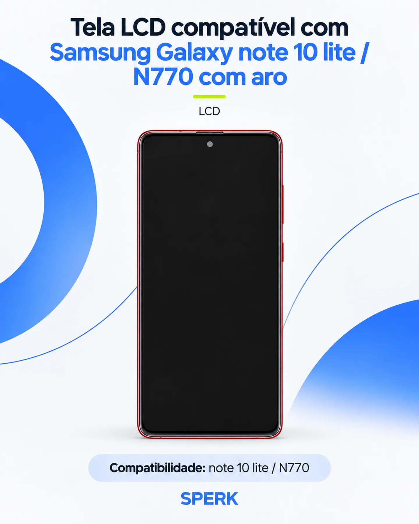 Tela LCD compatível com Samsung Galaxy note 10 lite / N770 com aro — painel 1