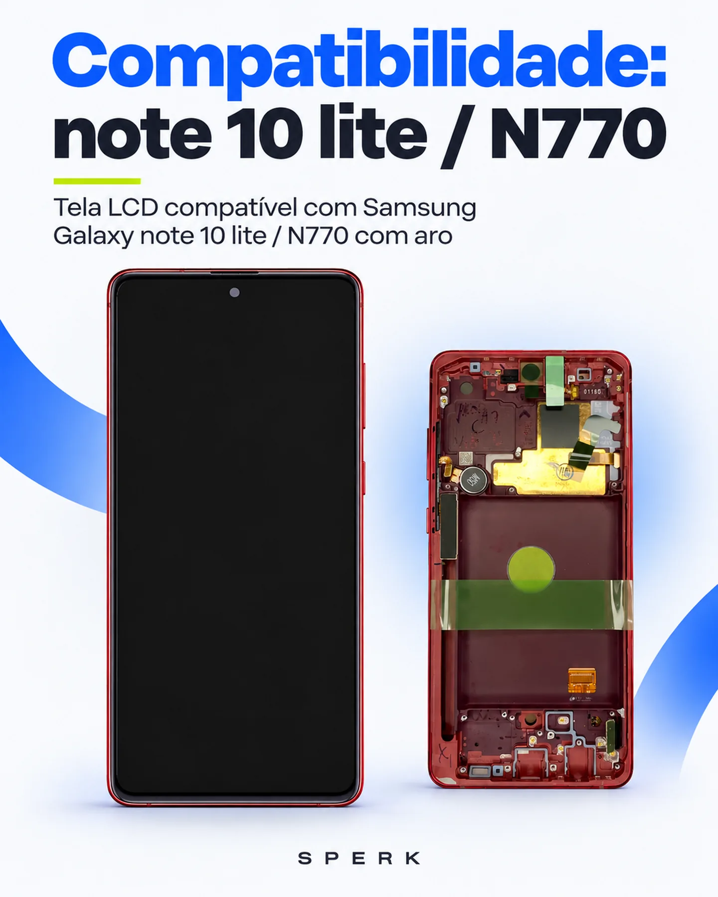 Tela LCD compatível com Samsung Galaxy note 10 lite / N770 com aro — painel 3