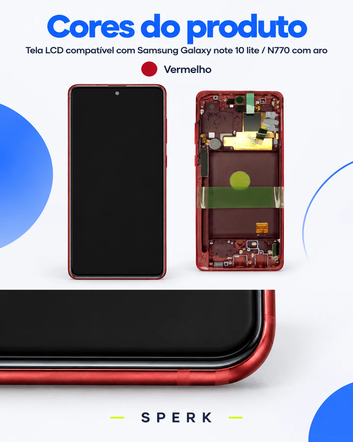 Tela LCD compatível com Samsung Galaxy note 10 lite / N770 com aro — painel 5
