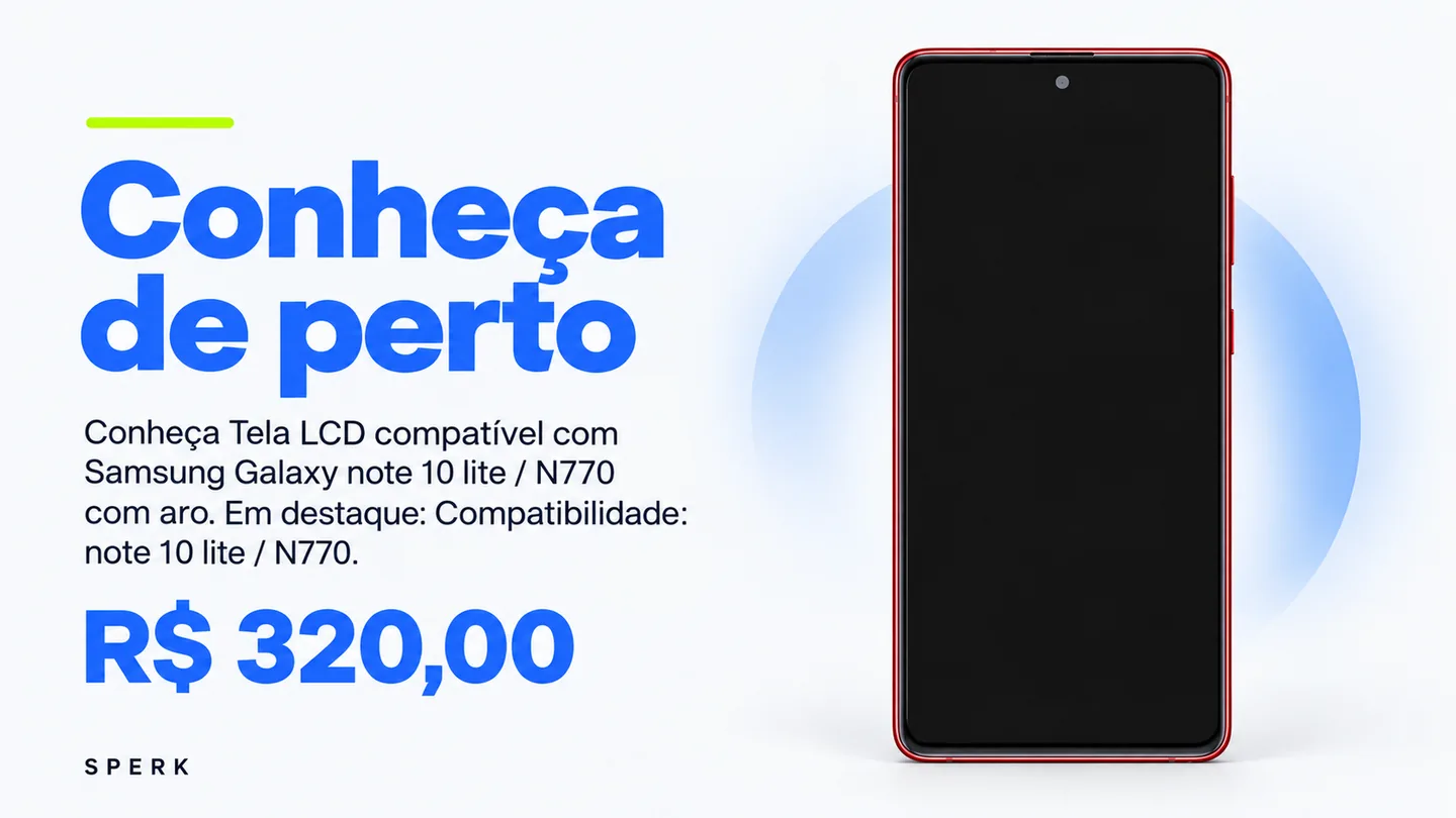 Tela LCD compatível com Samsung Galaxy note 10 lite / N770 com aro — heroi descricao