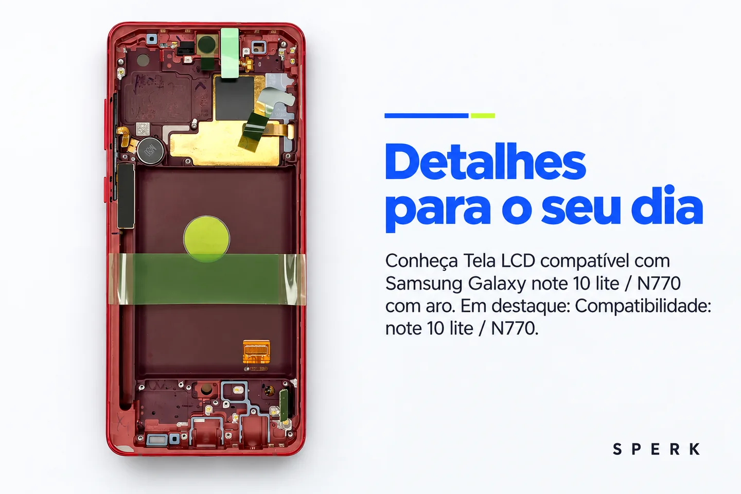 Tela LCD compatível com Samsung Galaxy note 10 lite / N770 com aro — diferencial uso
