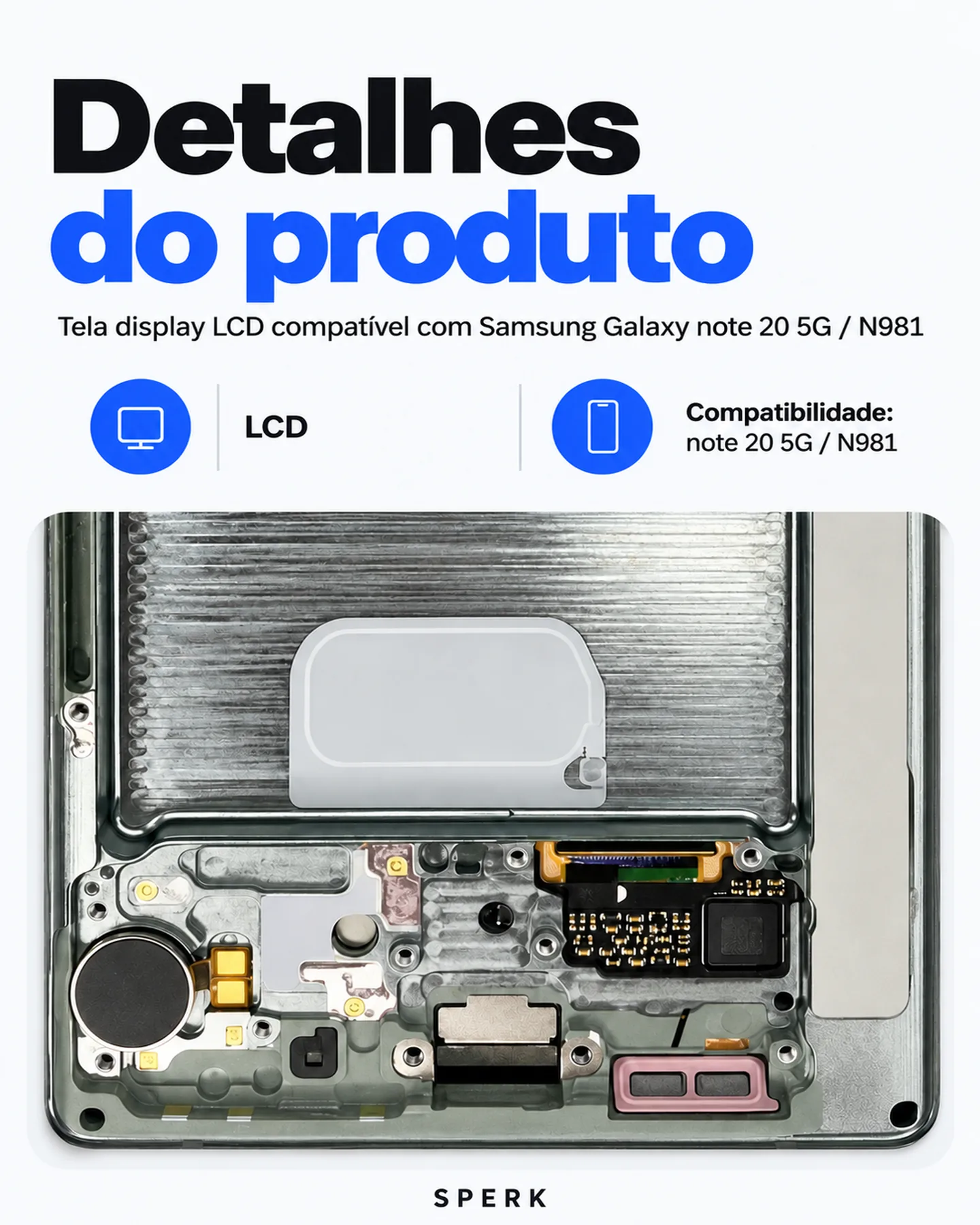 Tela display LCD compatível com Samsung Galaxy note 20 5G / N981 — painel 5