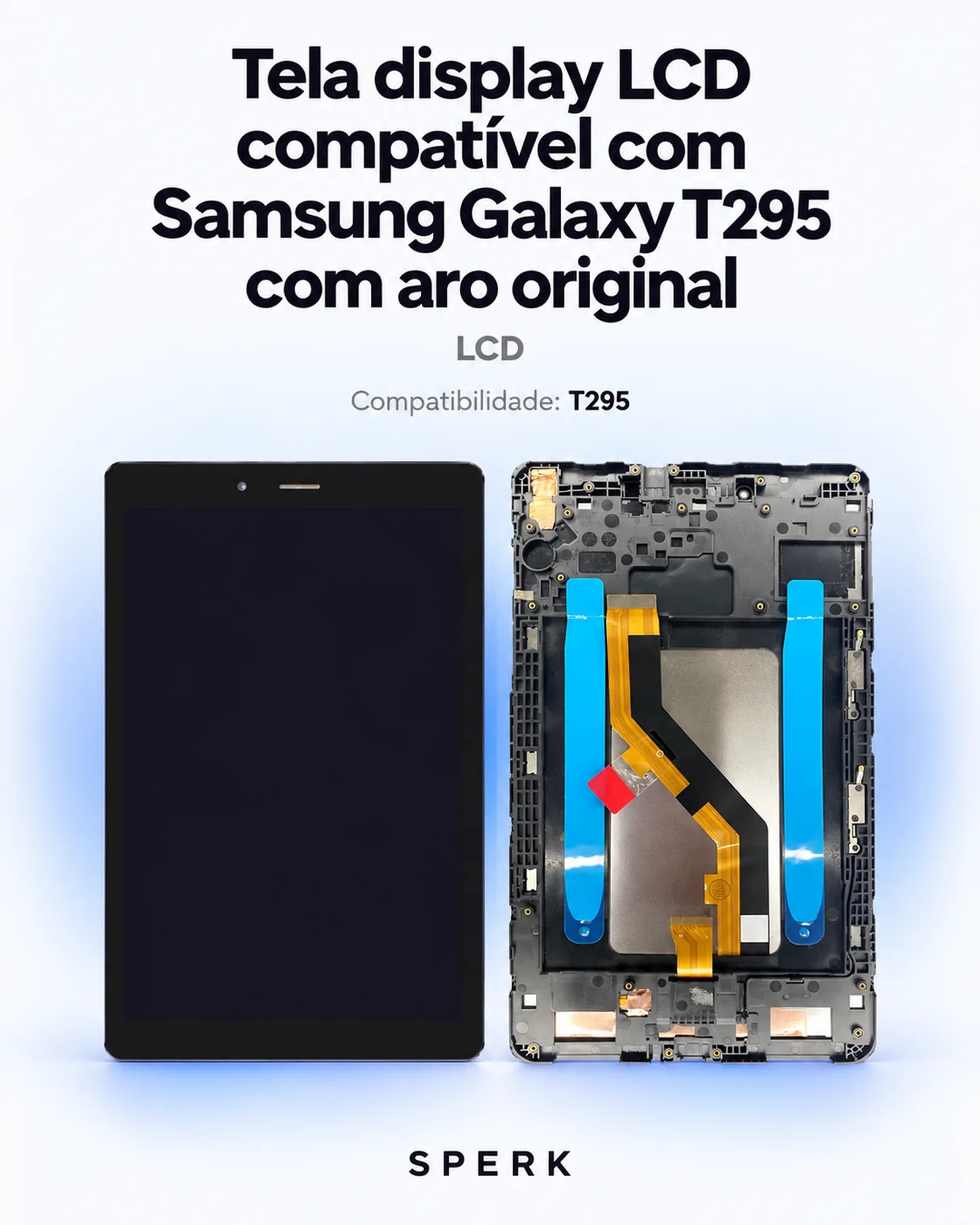 Tela display LCD compatível com Samsung Galaxy T295 com aro original — painel 1
