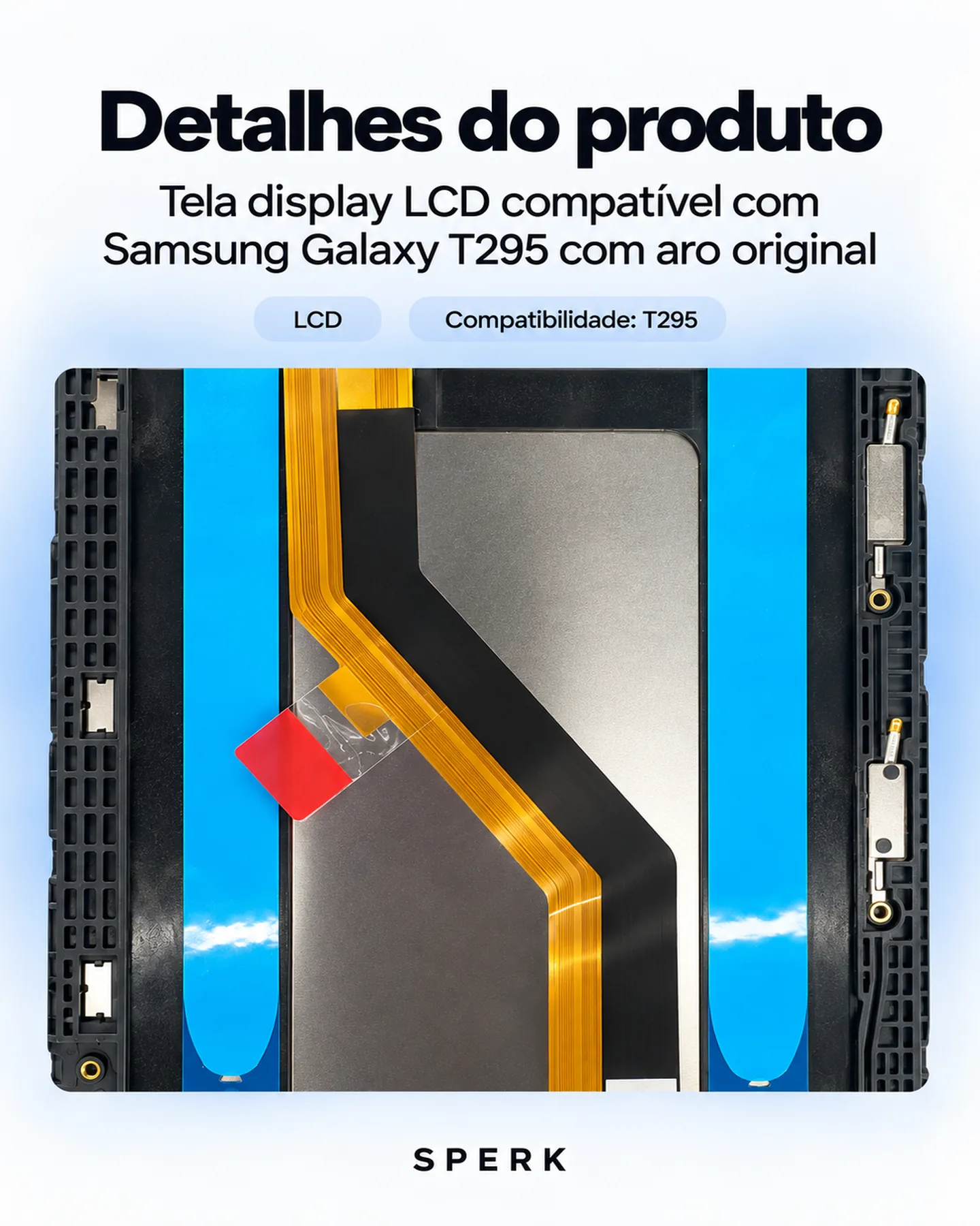 Tela display LCD compatível com Samsung Galaxy T295 com aro original — painel 5