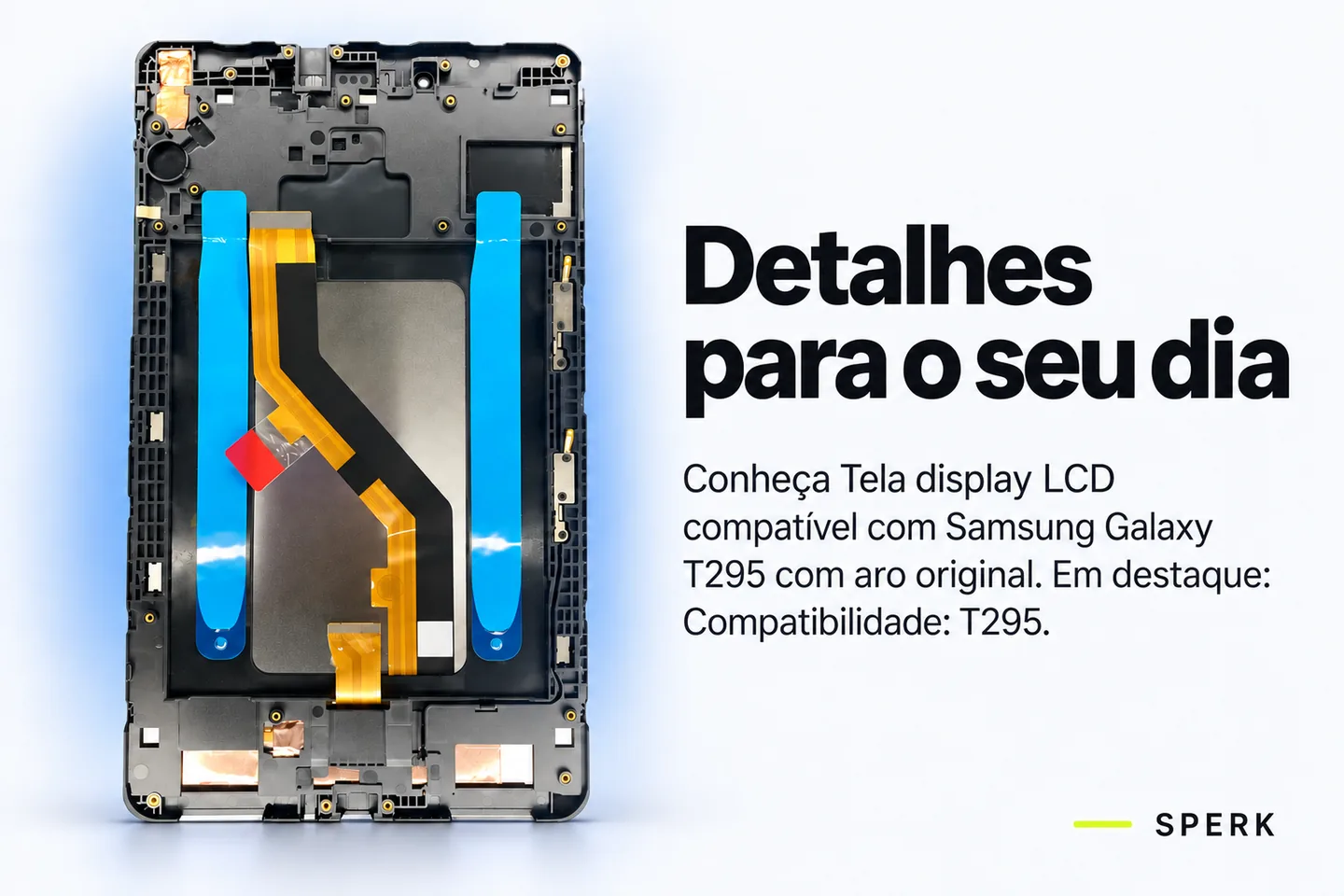 Tela display LCD compatível com Samsung Galaxy T295 com aro original — diferencial uso