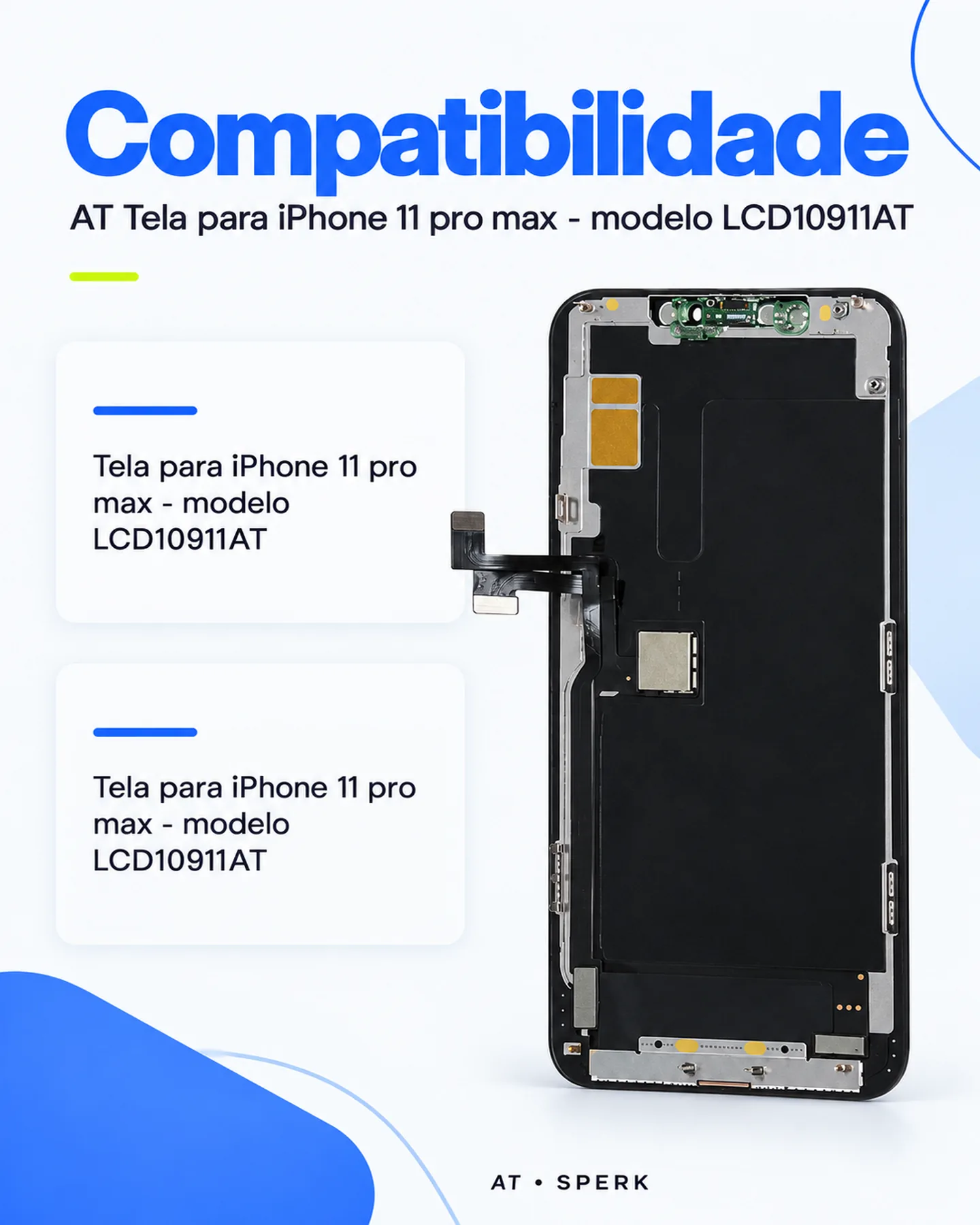 AT Tela para iPhone 11 pro max - modelo LCD10911AT — painel 4