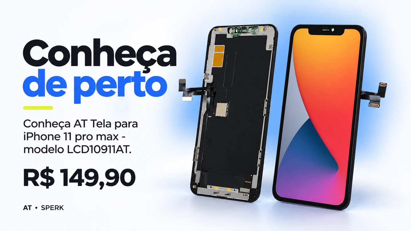 AT Tela para iPhone 11 pro max - modelo LCD10911AT — heroi descricao