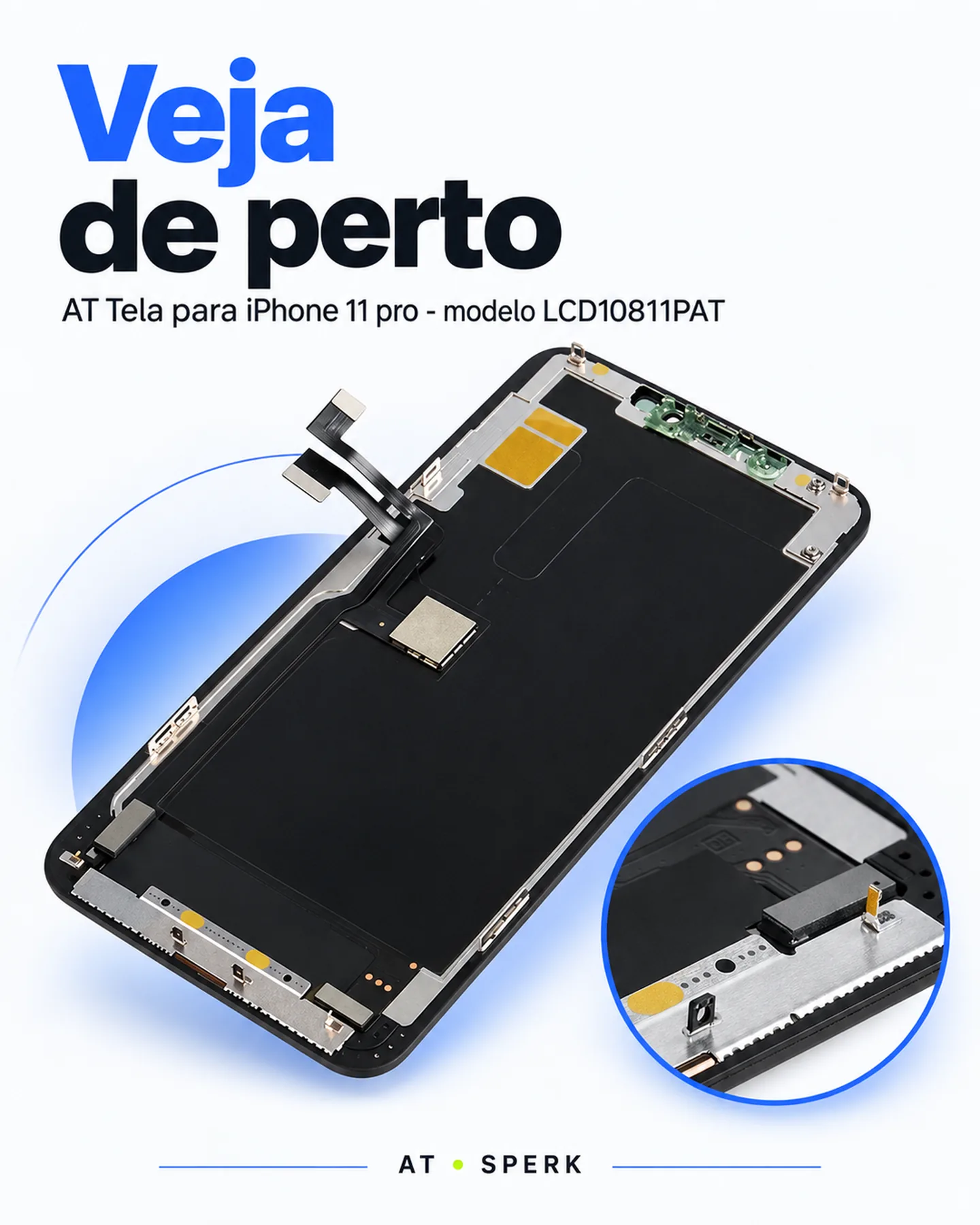 AT Tela para iPhone 11 pro - modelo LCD10811PAT — painel 3