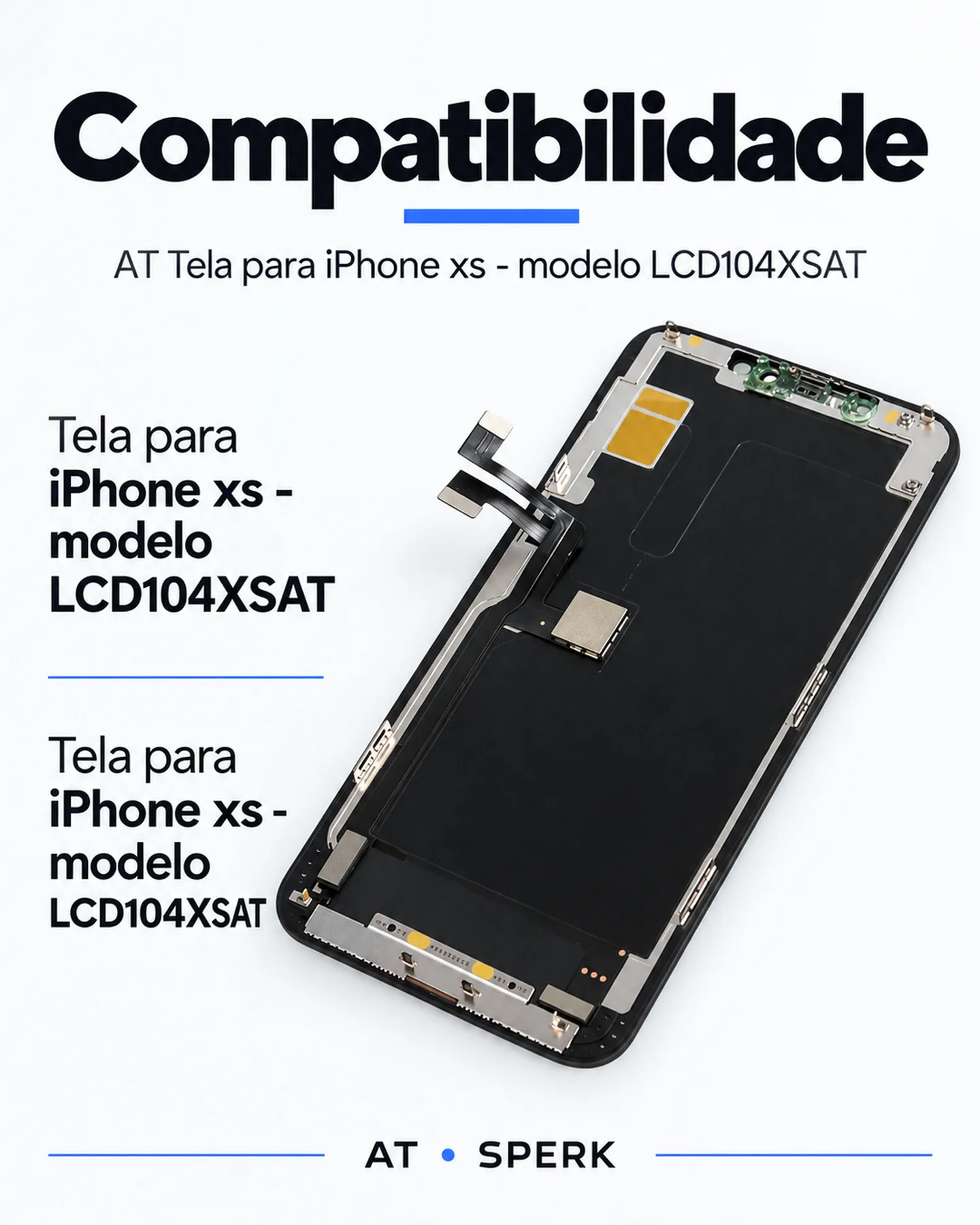 AT Tela para iPhone xs - modelo LCD104XSAT — painel 4
