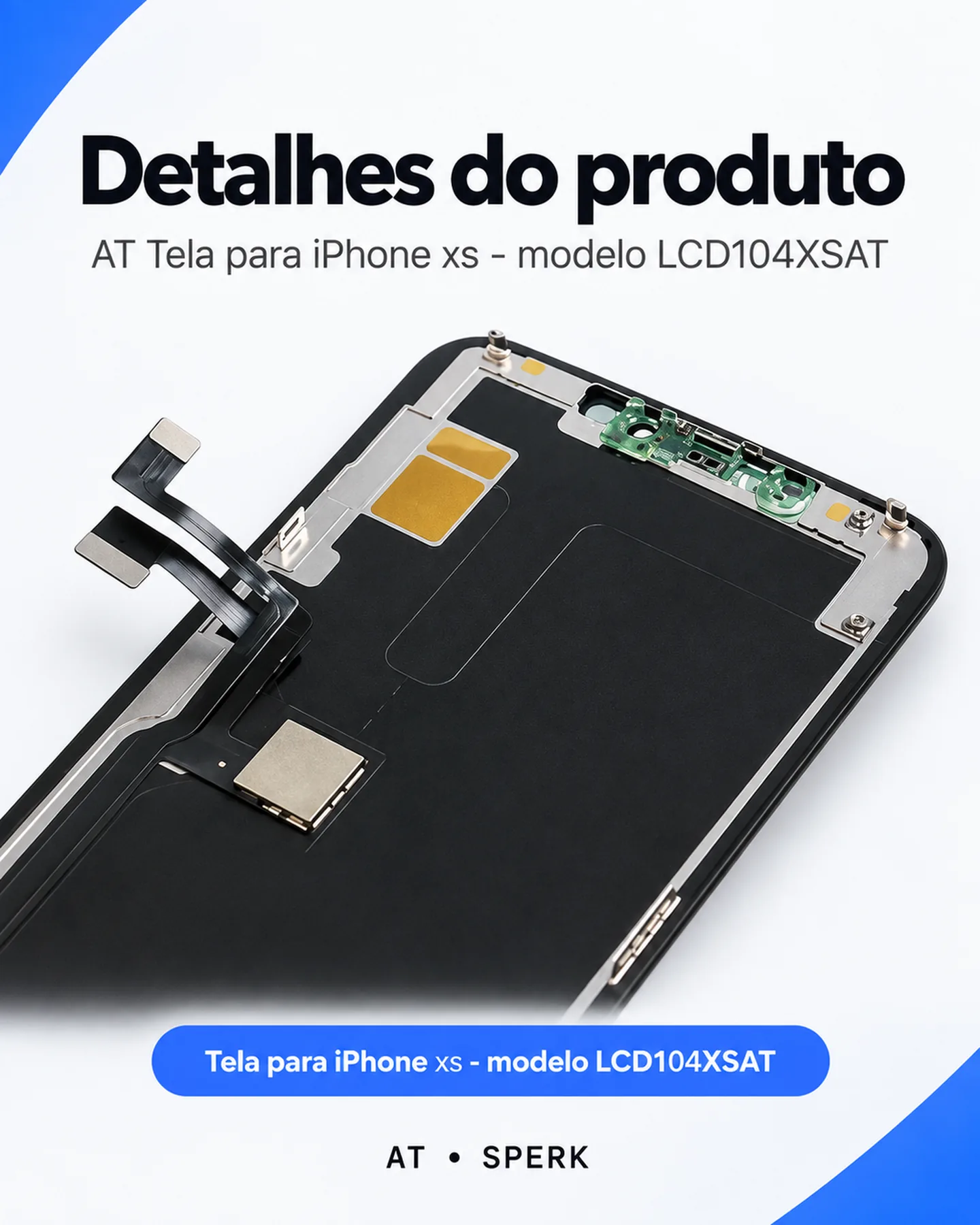 AT Tela para iPhone xs - modelo LCD104XSAT — painel 5