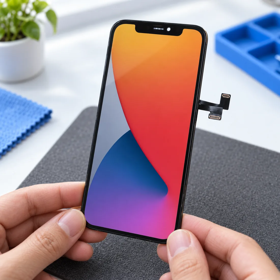 AT Tela para iPhone xs - modelo LCD104XSAT — uso