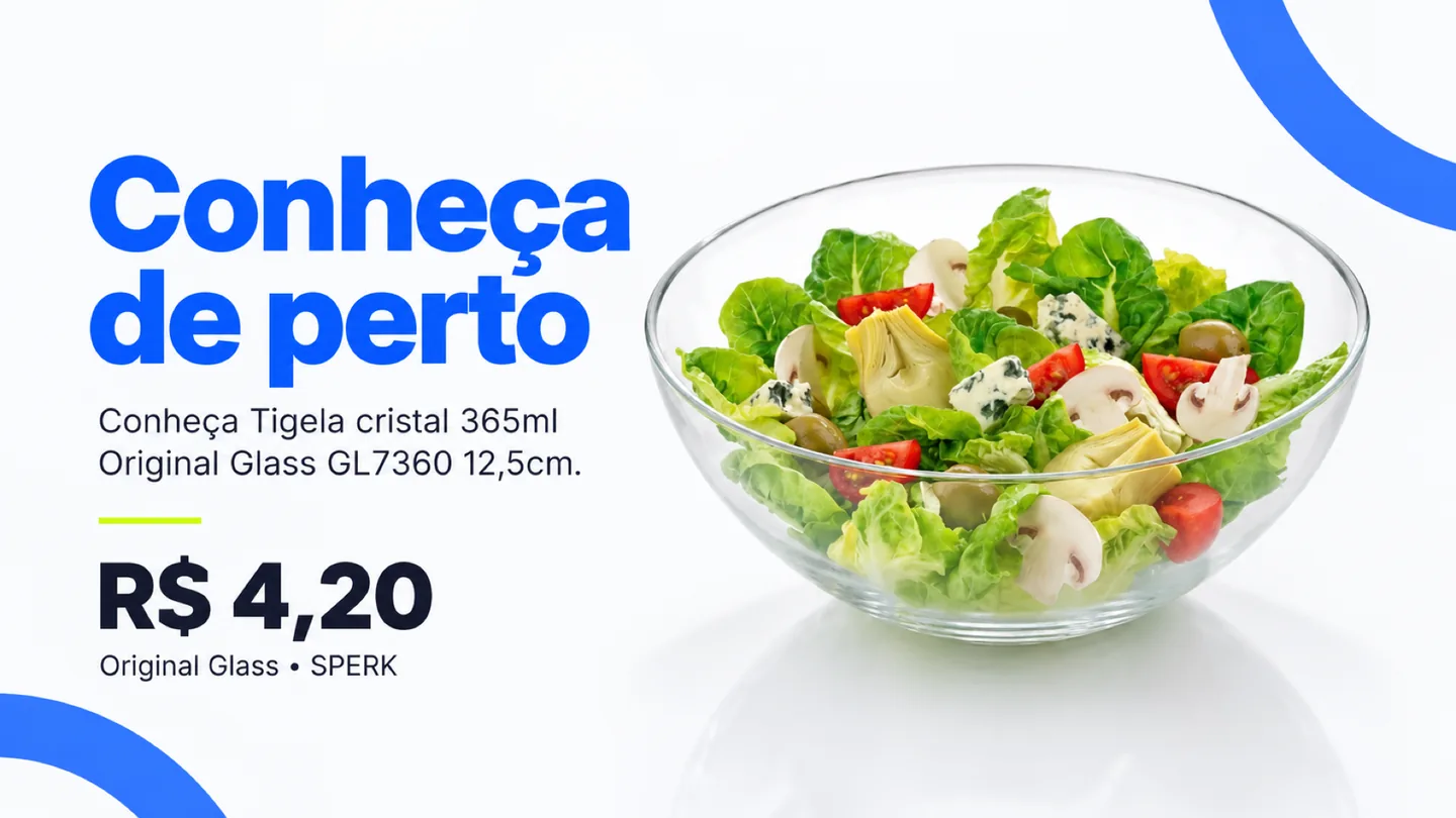 Tigela cristal 365ml Original Glass GL7360 12,5cm — heroi descricao