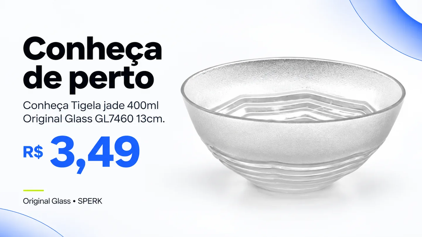 Tigela jade 400ml Original Glass GL7460 13cm — heroi descricao