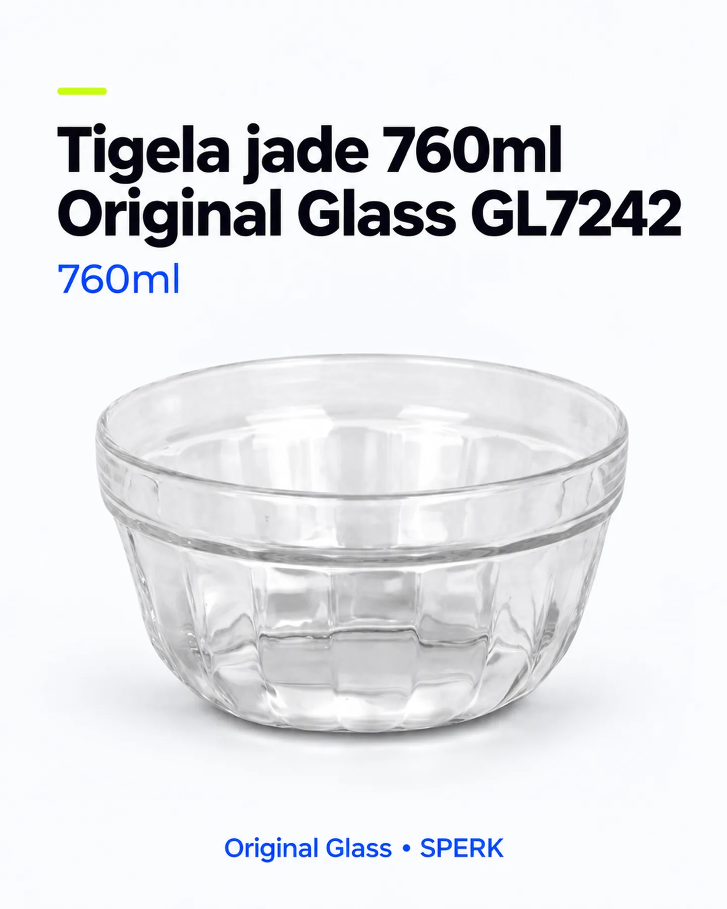 Tigela jade 760ml Original Glass GL7242 — painel 1