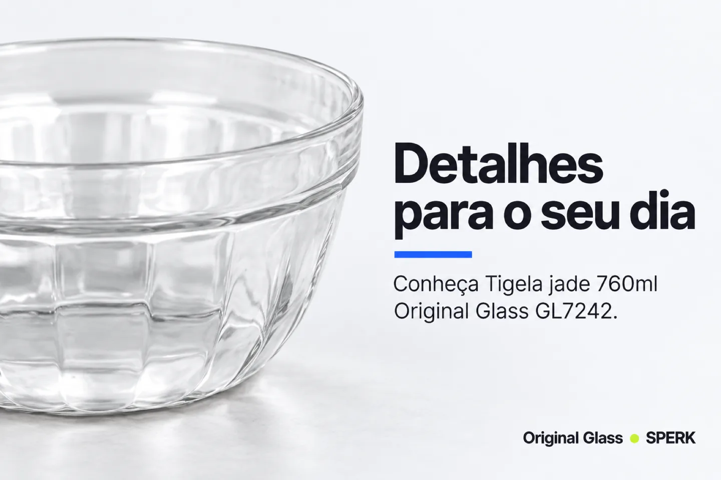 Tigela jade 760ml Original Glass GL7242 — diferencial uso