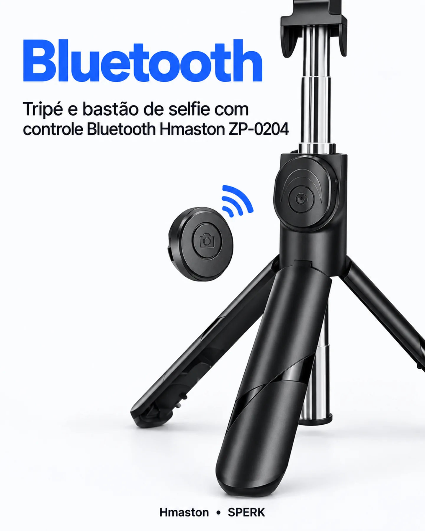 Tripé e bastão de selfie com controle Bluetooth Hmaston ZP-0204 — painel 2
