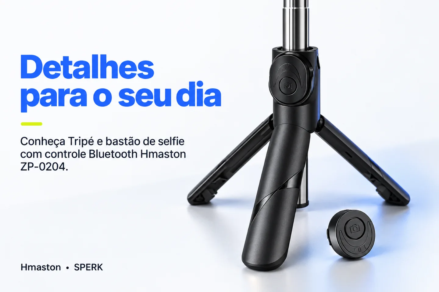 Tripé e bastão de selfie com controle Bluetooth Hmaston ZP-0204 — diferencial uso