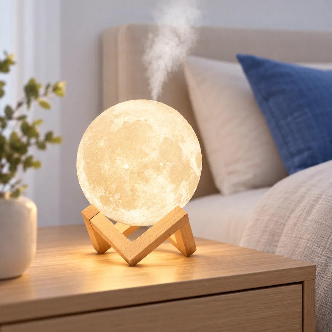 Umidificador aromatizador luminária abajur lua cheia 3D – 880ml — uso