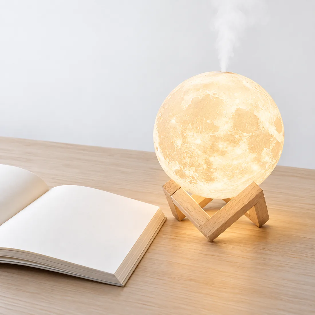 Umidificador aromatizador luminária abajur lua cheia 3D – 880ml — escala
