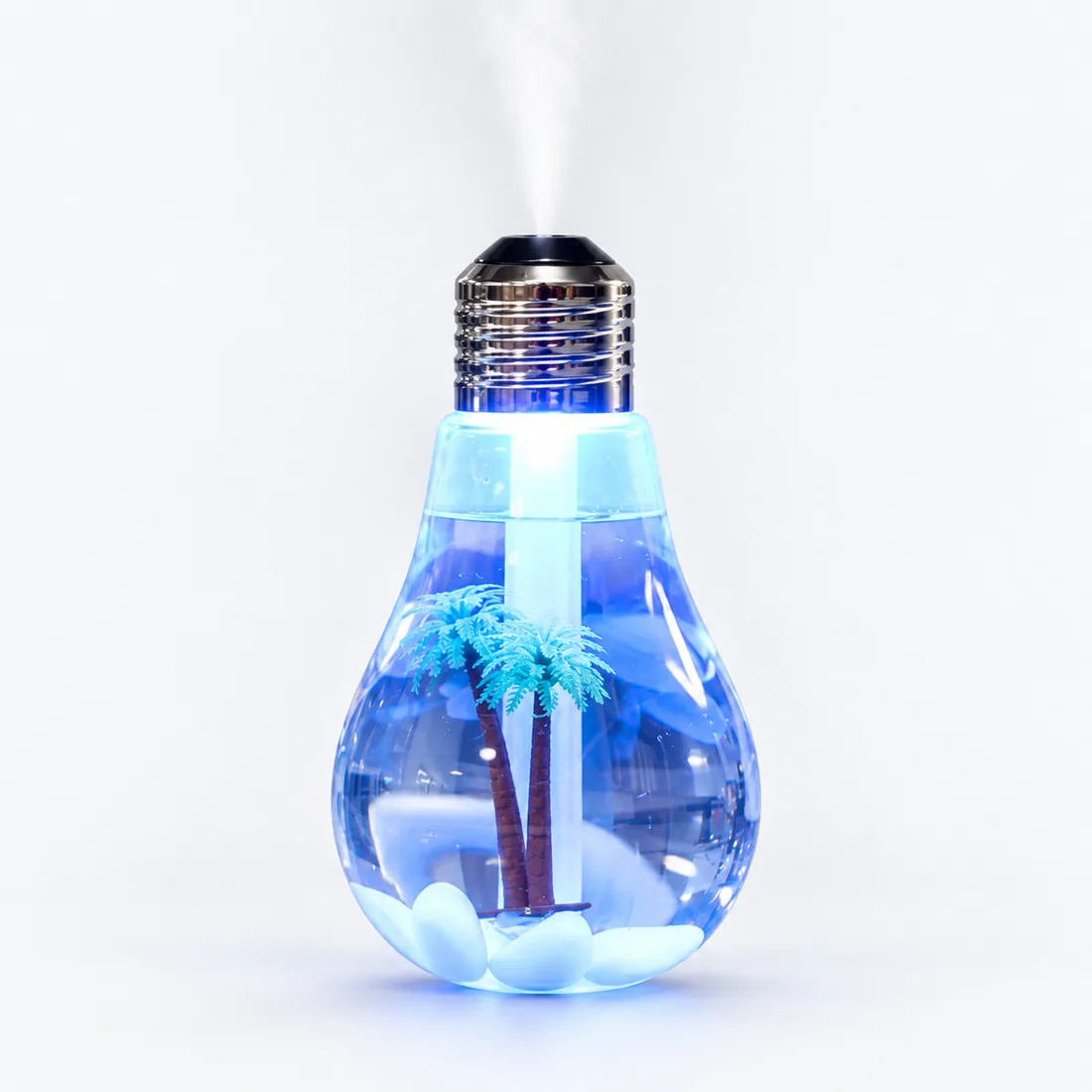 Umidificador e aromatizador de ar luminária em formato de lampada