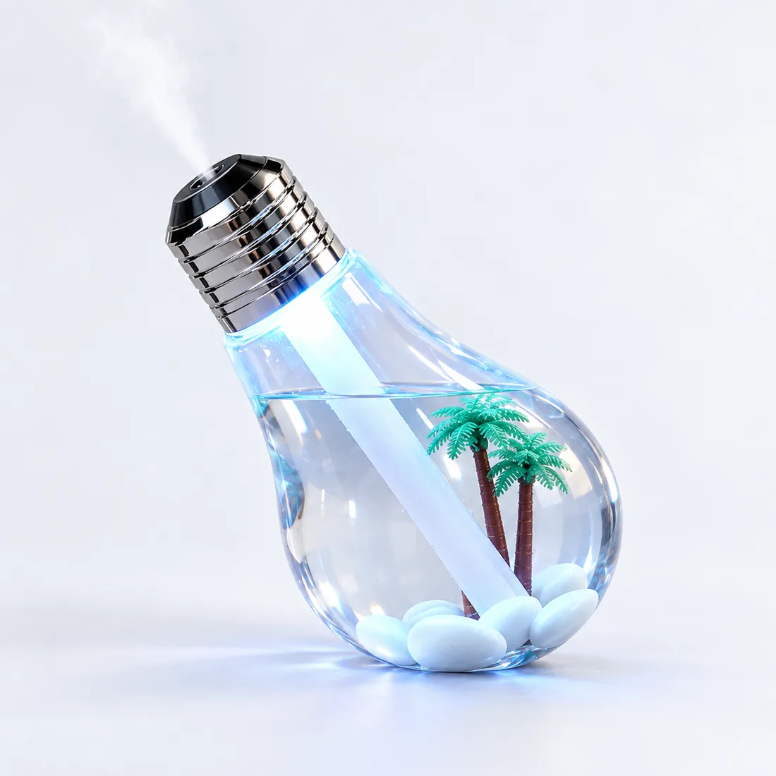 Umidificador e aromatizador de ar luminária em formato de lampada — verso lateral