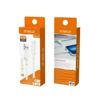 Cabo USB para Lightning branco 1 metro 4.8A CB12-2 a'Gold