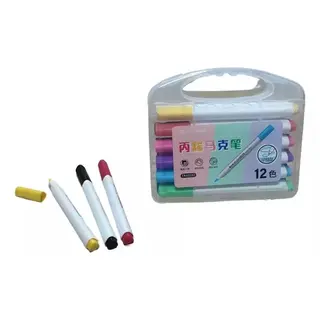 Kit 12 canetinhas marcadoras acrílicas ponta única TK-12