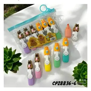 Kit 6 canetinhas marca texto capivaras SX-396 — foto do produto