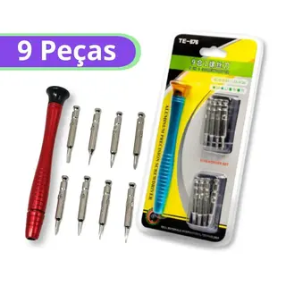 Kit de chaves para manutenção de celular e eletrônicos - 9pçs Exbom — foto do produto