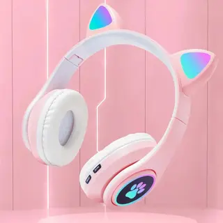 Headphone Bluetooth com orelha de gatinho e luzes RGB Altomex B-19B — foto do produto