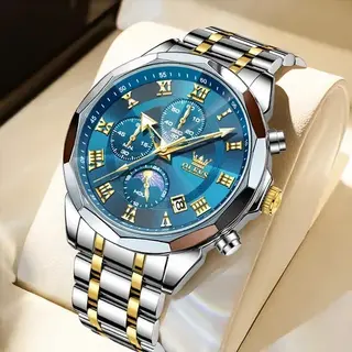 OLEVS relógio masculino original aço quartzo 3675