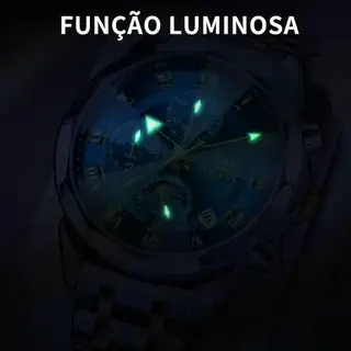 OLEVS relógio masculino original aço quartzo 3675 — foto do produto