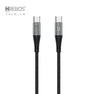 Cabo emerald de tecido trançado e com LED 1.2 metros Hrebos CB-308C