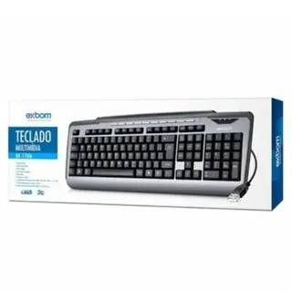 Teclado multimídia USB com fio - Exbom - BK-170M — foto do produto