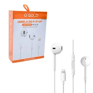 Fone de ouvido Lightning com microfone - a'Gold - FN-A18 — foto do produto