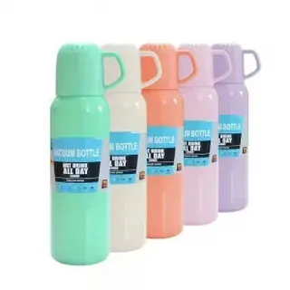 Kit garrafa térmica inox à vácuo 500ml + 3 canecas - GDR-1150 — foto do produto