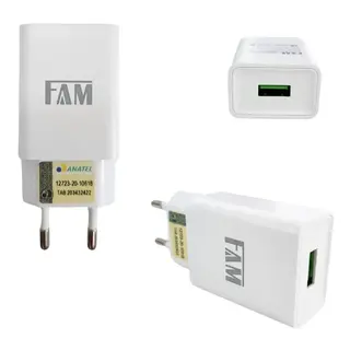 Kit carregador 2.1A 10W USB 1m - FAM — foto do produto