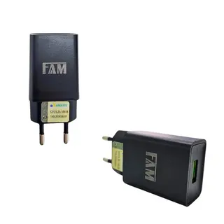 Kit carregador 2.1A 10W USB 1m - FAM — foto do produto