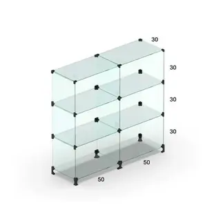 Balcão de vidro 100l x 90A x 30p cm