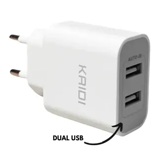 Kit carregador de celular 2.4A dual USB - KAIDI - KD-109 — foto do produto