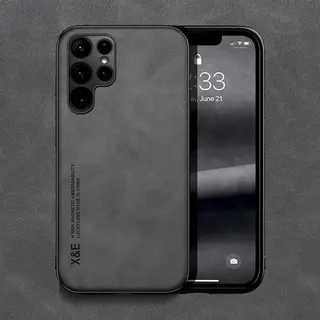 Case compatível com Samsung de couro magnética com placa de metal — foto do produto