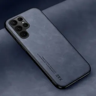 Case compatível com Samsung de couro magnética com placa de metal — foto do produto