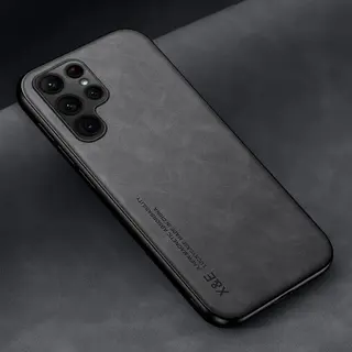 Case compatível com Samsung de couro magnética com placa de metal — foto do produto