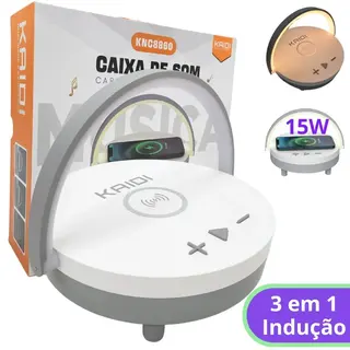 Caixa de som com carregador por indução 15W LED - KAIDI - KNC-8860 — foto do produto