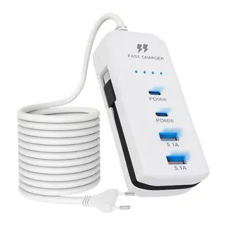 Tomada carregador de celular USB e PD 4 portas — foto do produto