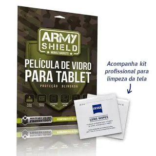 Película de vidro para tablet - na embalagem armyshield com kit